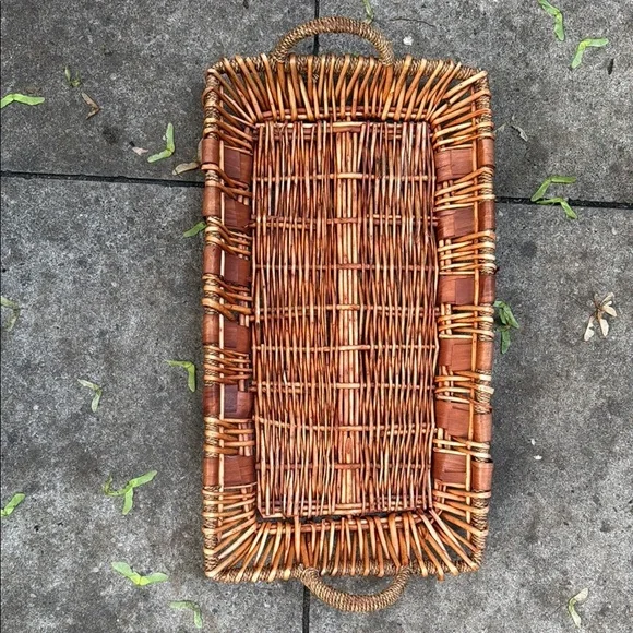 Woven Brown Rectangular Tray - Picture 1 of 4